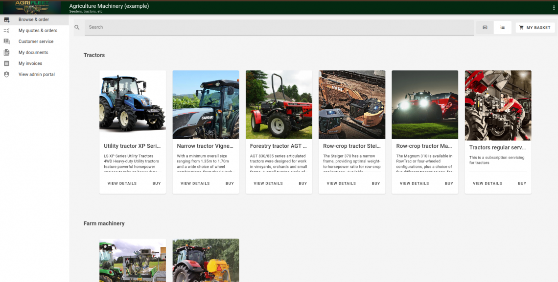 Customer portal for sales